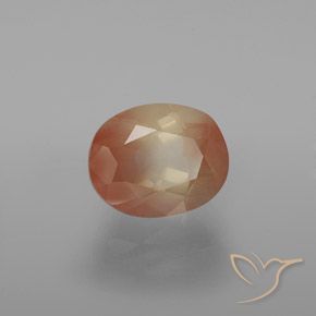 Labradorite andésine Doré-pêche naturelle ovale, 3.04 ct, Transparent