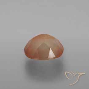 Labradorite andésine Doré-pêche naturelle ovale, 3.04 ct, Transparent
