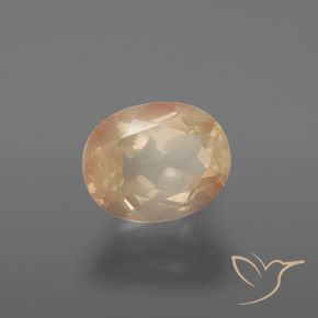 Labradorite andésine Orange cantaloup naturelle ovale, 3.25 ct, Transparent
