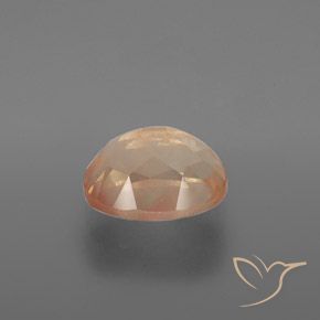 Labradorite andésine Orange cantaloup naturelle ovale, 3.25 ct, Transparent