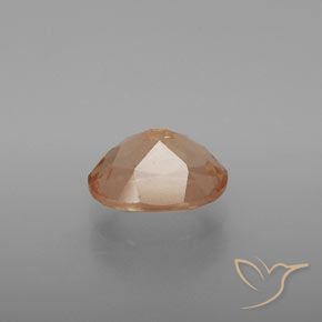 Labradorite andésine Doré-pêche naturelle ovale, 2.63 ct, Transparent