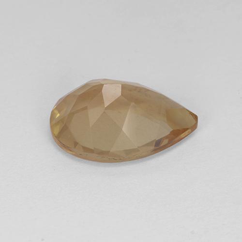Labradorite andésine Orange doré naturelle En forme de poire, 3.15 ct, Transparent
