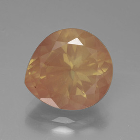 Andésine labradorite orange naturelle en forme de poire, 5,53 ct, transparent