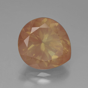 Andésine labradorite orange naturelle en forme de poire, 5,53 ct, transparent