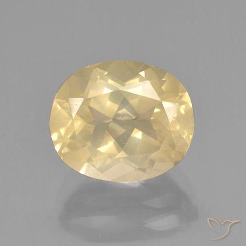 Andésine labradorite doré naturelle coupe ovale, 3,83 ct, transparent