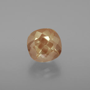 Andésine labradorite orange naturelle coupe coussin, 3,12 ct, transparent