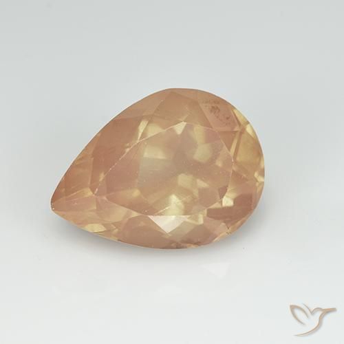 3.31ct Naturel Orange clair Labradorite andésine, En forme de poire, Transparent