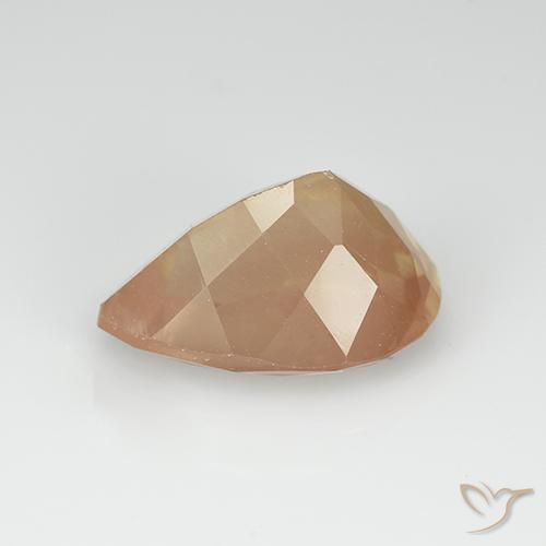 Labradorite andésine Orange clair naturelle En forme de poire, 3.31 ct, Transparent