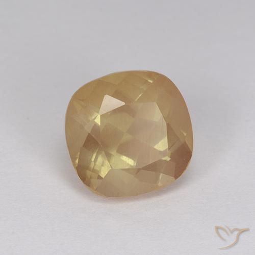 Labradorite andésine Orange doré naturelle Coussin, 2.98 ct, Transparent