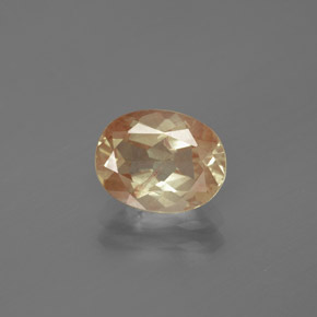 Andésine labradorite orange naturelle coupe ovale, 1,65 ct, transparent