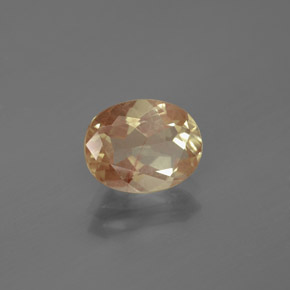 Andésine labradorite orange naturelle coupe ovale, 1,65 ct, transparent