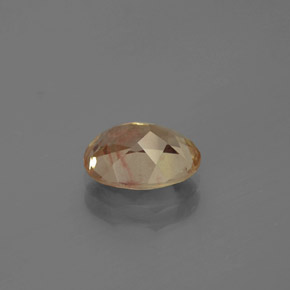 Andésine labradorite orange naturelle coupe ovale, 1,65 ct, transparent