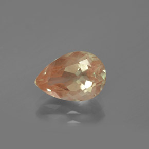 Andésine labradorite orange naturelle en forme de poire, 2,09 ct, transparent