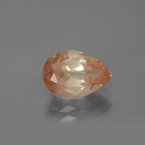 Andésine labradorite orange naturelle en forme de poire, 2,09 ct, transparent