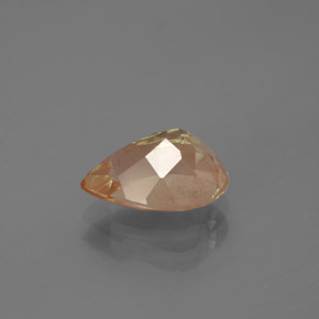Andésine labradorite orange naturelle en forme de poire, 2,09 ct, transparent