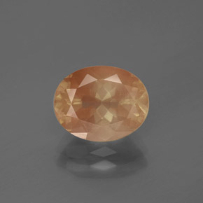 Andésine labradorite orange naturelle coupe ovale, 2,68 ct, transparent
