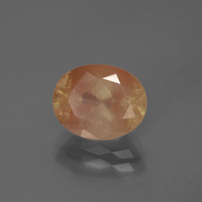 Andésine labradorite orange naturelle coupe ovale, 2,68 ct, transparent