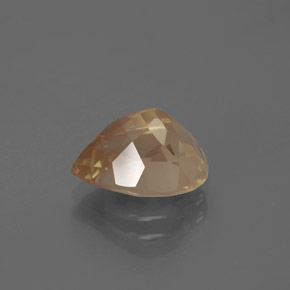 Labradorite andésine Miel Orange naturelle En forme de poire, 2.86 ct, Transparent