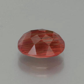 Andésine labradorite rouge naturelle coupe ovale, 1,81 ct, translucide