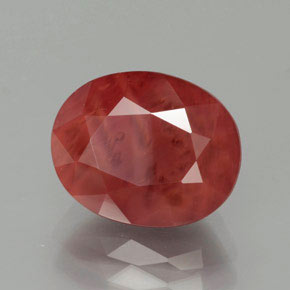 Andésine labradorite rouge naturelle coupe ovale, 3,37 ct, translucide