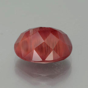 Andésine labradorite rouge naturelle coupe ovale, 3,37 ct, translucide
