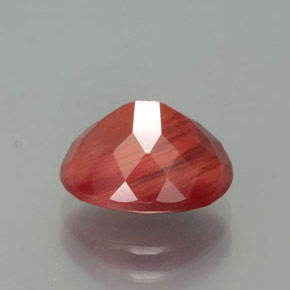 Andésine labradorite rouge naturelle coupe ovale, 2,53 ct, translucide