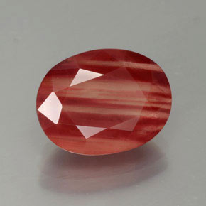 Andésine labradorite rouge naturelle transparent, 4,09 ct, transparent / translucide
