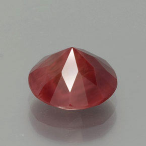 Labradorite andésine Miel Rouge naturelle Coupe roude, 2.53 ct, Translucide