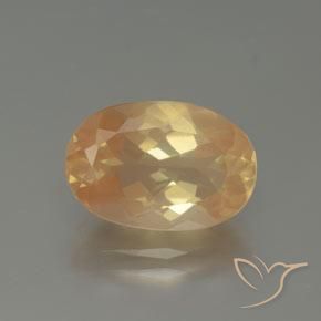 Labradorite andésine Doré pêche léger naturelle ovale, 3.82 ct, Transparent
