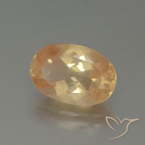 Labradorite andésine Doré pêche léger naturelle ovale, 3.82 ct, Transparent