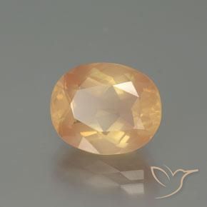 Labradorite andésine Doré pêche léger naturelle ovale, 4.31 ct, Transparent