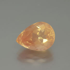 Andésine labradorite orange naturelle en forme de poire, 3,51 ct, transparent