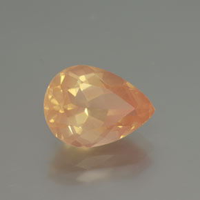 Andésine labradorite orange naturelle en forme de poire, 3,51 ct, transparent