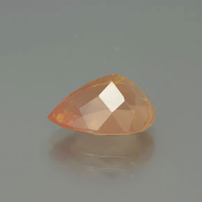 Andésine labradorite orange naturelle en forme de poire, 3,51 ct, transparent