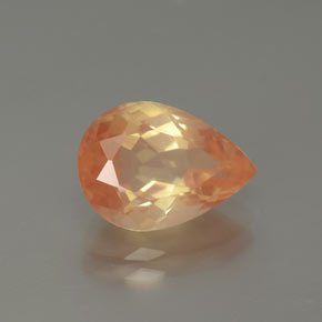 Labradorite andésine Miel Orange naturelle En forme de poire, 3.15 ct, Transparent