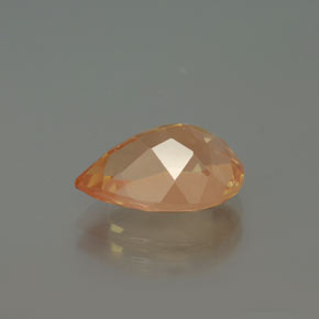 Labradorite andésine Miel Orange naturelle En forme de poire, 3.15 ct, Transparent