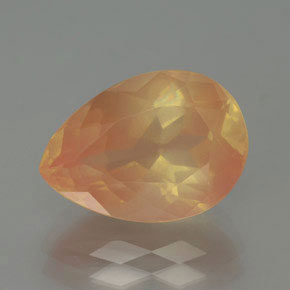 Labradorite andésine Miel Orange naturelle En forme de poire, 4.84 ct, Transparent