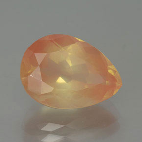 Labradorite andésine Miel Orange naturelle En forme de poire, 4.84 ct, Transparent