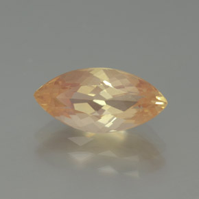 Andésine labradorite orange naturelle marquise, 1,96 ct, transparent
