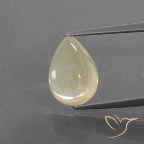 5.25ct Naturel Crème Labradorite andésine, En forme de poire, Transparent