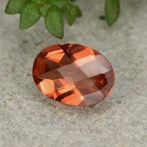 Andésine labradorite orange miel naturelle coupe ovale, 0,66 ct, VVS