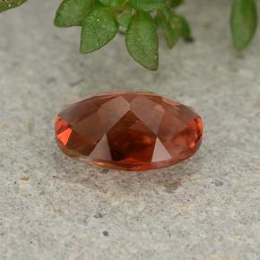 Andésine labradorite orange miel naturelle coupe ovale, 0,66 ct, VVS