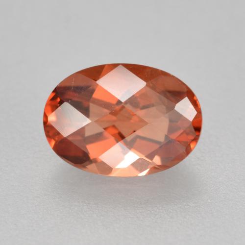 Andésine labradorite rouge naturelle coupe ovale, 0,70 ct, VVS-VS