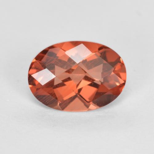 Andésine labradorite rouge naturelle coupe ovale, 0,72 ct, VVS-VS