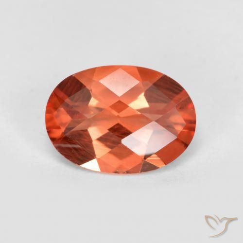 Andésine labradorite rouge naturelle coupe ovale, 0,66 ct, VVS-VS