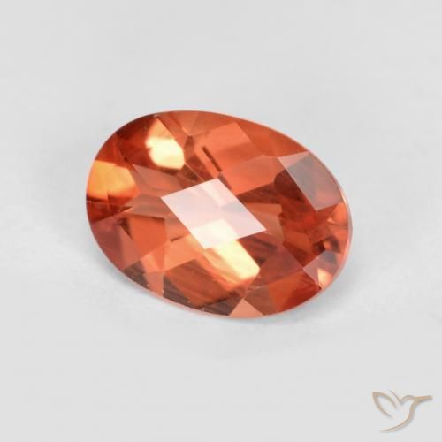 Andésine labradorite rouge naturelle coupe ovale, 0,66 ct, VVS-VS