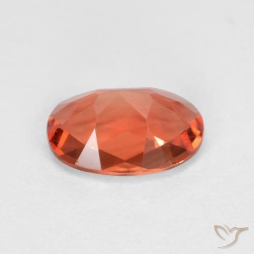 Andésine labradorite rouge naturelle coupe ovale, 0,66 ct, VVS-VS