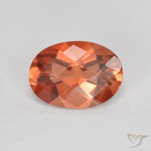 Andésine labradorite rouge naturelle coupe ovale, 0,72 ct, VVS-VS