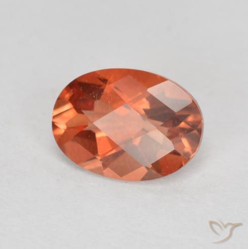 Andésine labradorite rouge naturelle coupe ovale, 0,72 ct, VVS-VS