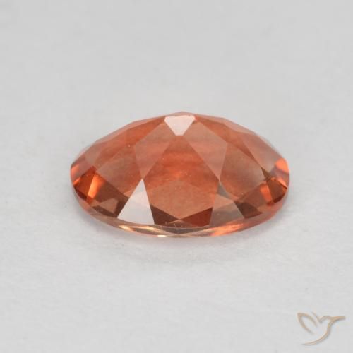 Andésine labradorite rouge naturelle coupe ovale, 0,72 ct, VVS-VS